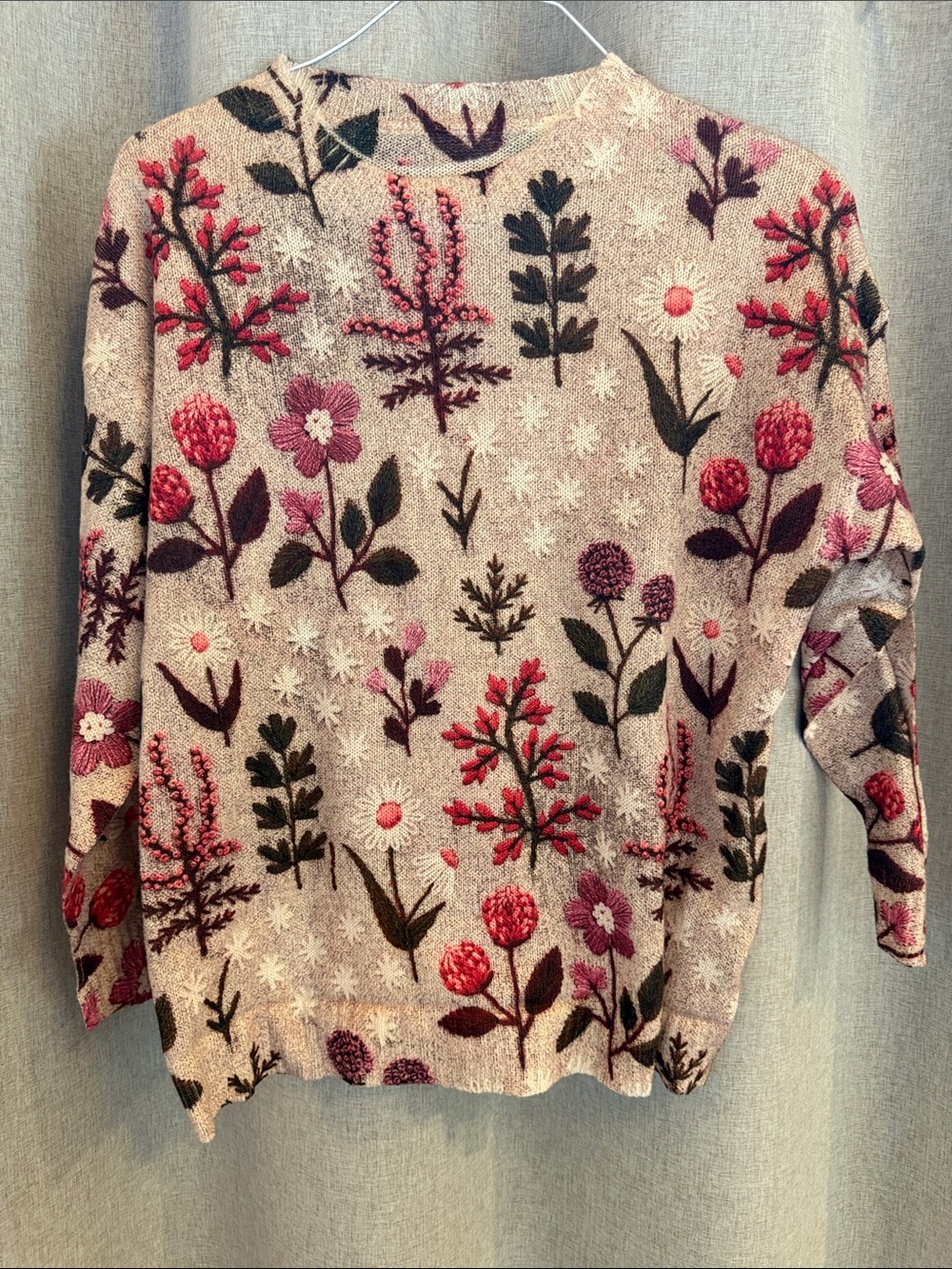 Floral Crewneck Sweater - Pink Multicolor
